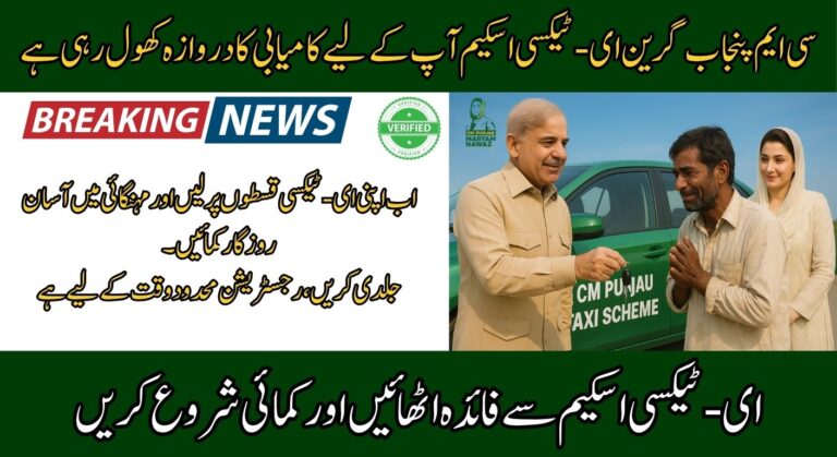 CM Punjab Green E-Taxi Scheme